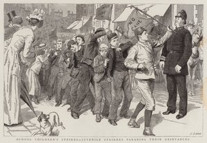 Skolebørnenes strejker, unge strejkende demonstrerer deres klager af Robert Barnes